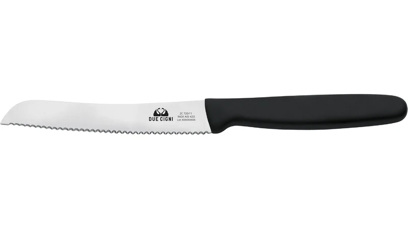Due Cigni coltello da pomodoro, peperone e tanto altro, dentato lama 11 cm, 2C 720/11