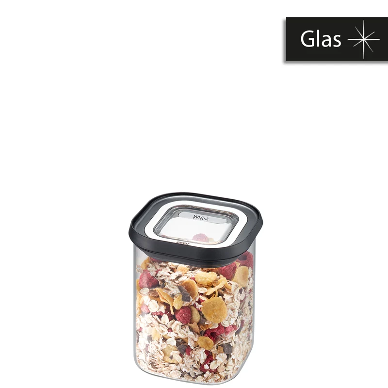 Gefu Barattolo in vetro borosilicato per dispensa con tappo trasparente ermetico impilabile PANTRY 900 ml 12802