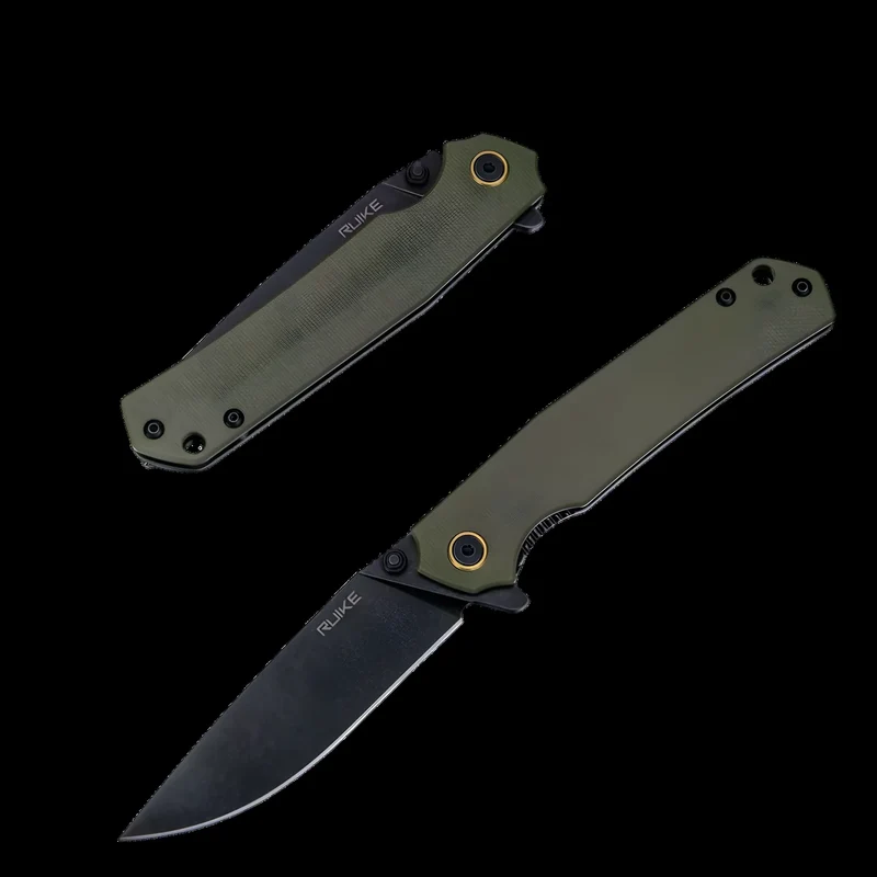RUIKE P801G Coltello serramanico con blocco lama Manici G10 Verdi