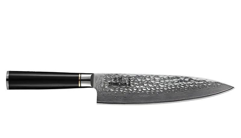Shimura MIYUKI coltello da cuoco Chef occidentale adatto a tutti gli usi damascato martellato 8,5"/21 cm