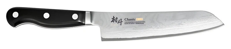 Shimomura Murato Coltello Santoku cm17, lama Damascata aicciao VG10 in 33 strati