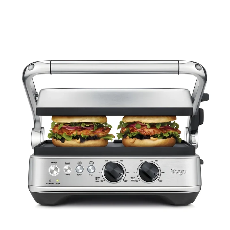 Sage grigia elettrica The BBQ & Press Grill Brushed Stainless Steel SGR700
