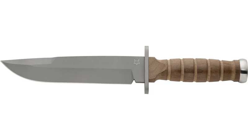 Fox Defender FX-689 – Coltello Lama Fissa N690Co 17 cm, Manico Noce, Fodero Cuoio