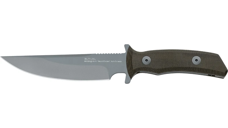 Fox ETK FX-1666TK – Coltello Lama Fissa 440C 14 cm, Micarta Verde, Exagon Tactical