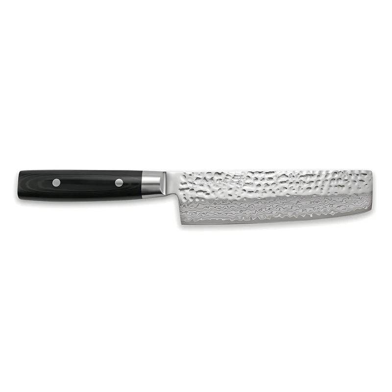 Yaxell ZEN Coltello Nakiri per Verdure Lama 16,5 cm – Acciaio VG10 61 HRC, 37 Strati Damasco Martellato