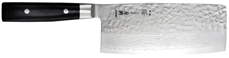 Yaxell ZEN Mannaia Cinese per Verdure Lama 18 cm – Acciaio VG10 61 HRC, 37 Strati Damasco Martellato
