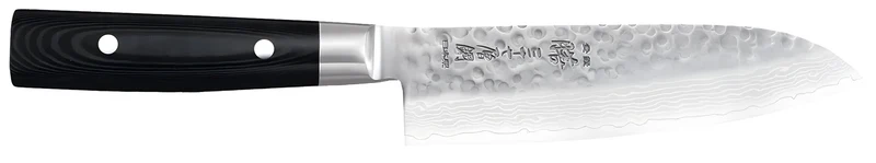 Yaxell ZEN Coltello Santoku Lama 16,5 cm – Acciaio VG10 61 HRC, 37 Strati Damasco Martellato