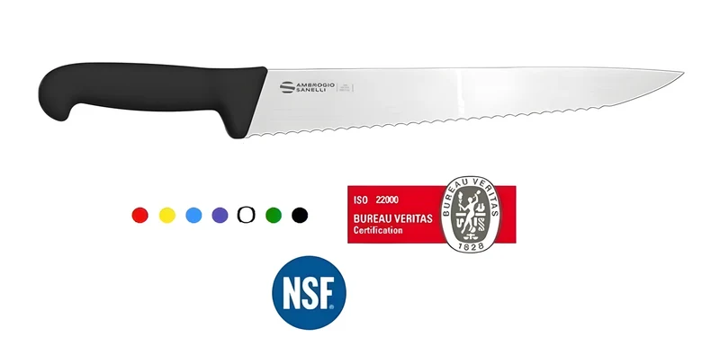 Sanelli Ambrogio coltello per porchetta professionale Supra con lama ondulata 30 cm SA72030B
