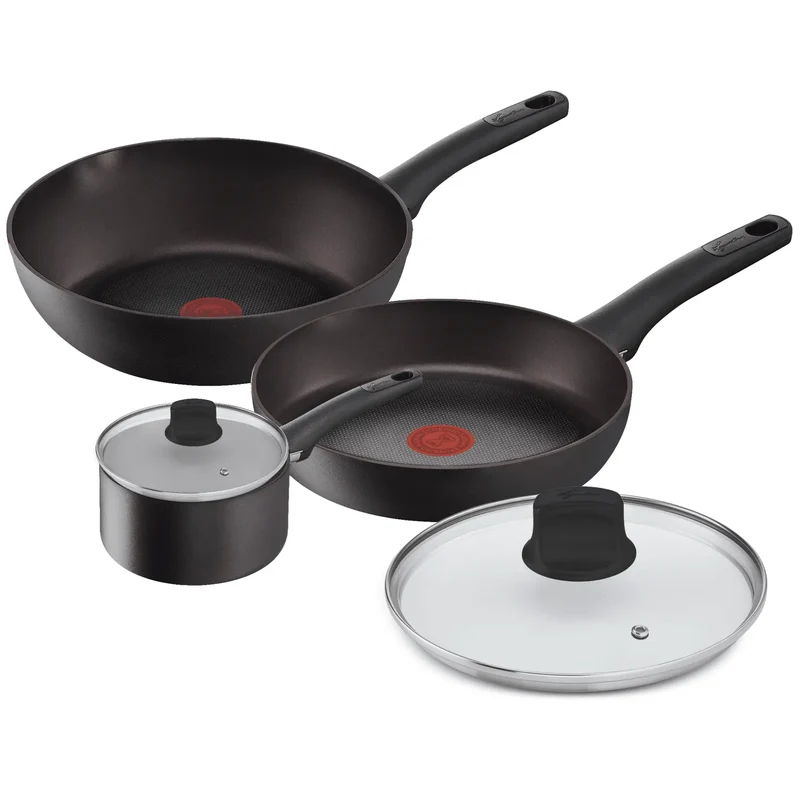 Lagostina Cucina Eco Set 5 pezzi adatta alle fonti di calore induzione, gas, piastra elettrica, vetroceramica alogena