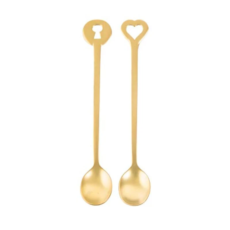 Sambonet Set 2 Cucchiaini Portafort Living Inox Antique Pvd Gold