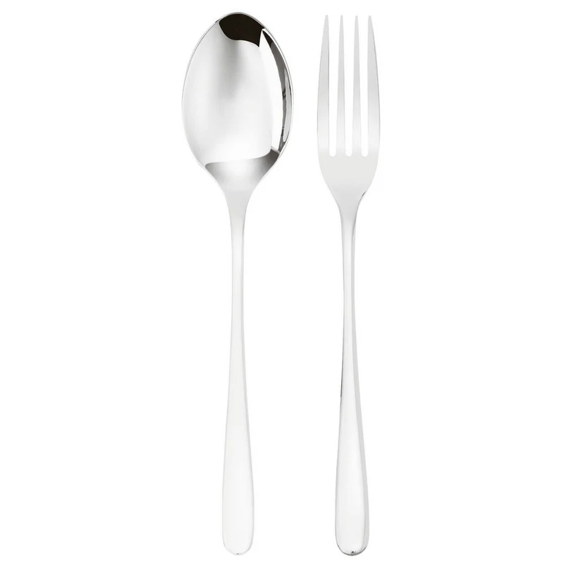 TASTE Set 2 Posate Servire, 1 Cucchiaio & 1 Forchetta In Acciaio Inox Mirror