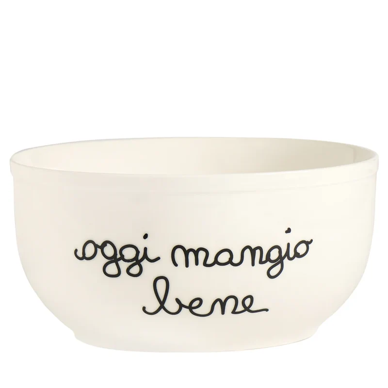 Insalatiera "Oggi mangio bene" - Bianca