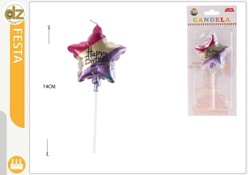 Dz Party Candela A Stella Happy Birthday 14 Cm