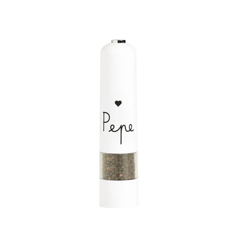 Macinapepe Elettrico "Pepe cuore" - Bianco
