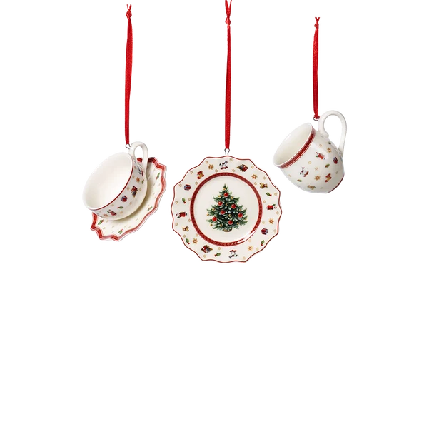 Toy's Delight Addobbi natalizi bianco, 0 x 0 mm, Premium Porcelain - set 3 pz