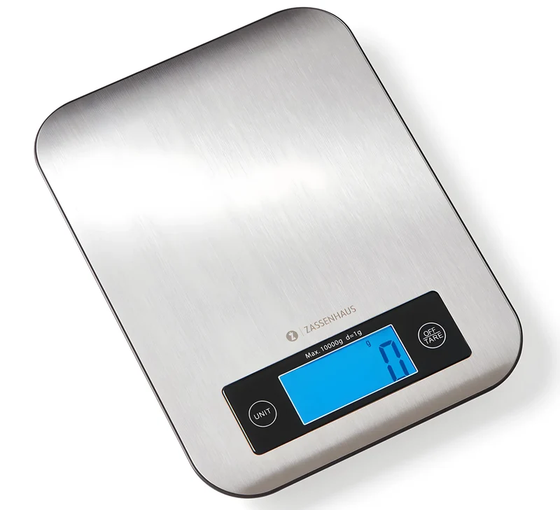 Zassehaus Bilancia da cucina digitale Pure con piatto inox 1g/10kg