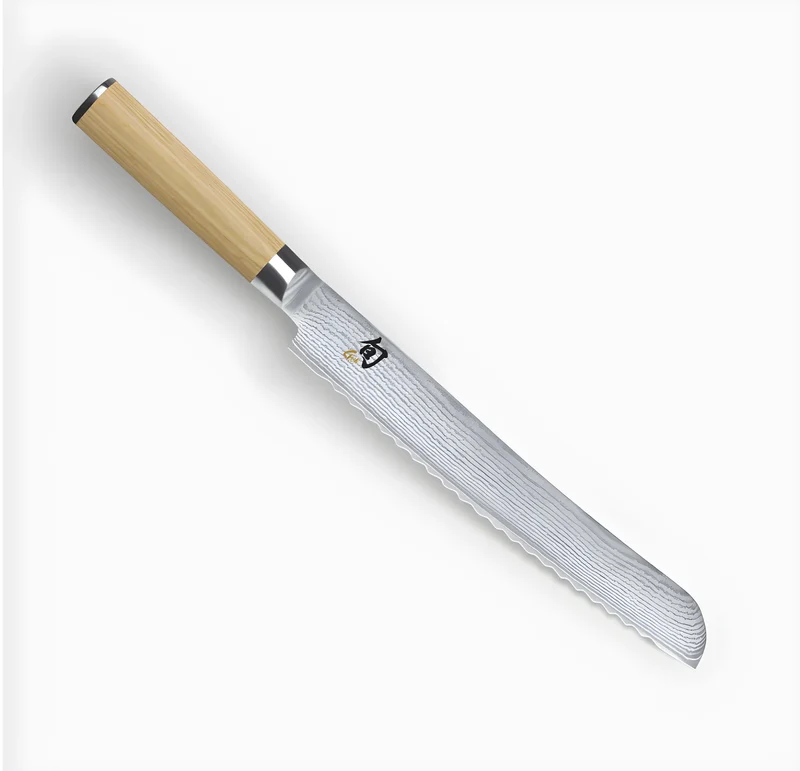 KAI Shun White Coltello da Pane 23 cm – Damascato 32 Strati DM-0705W
