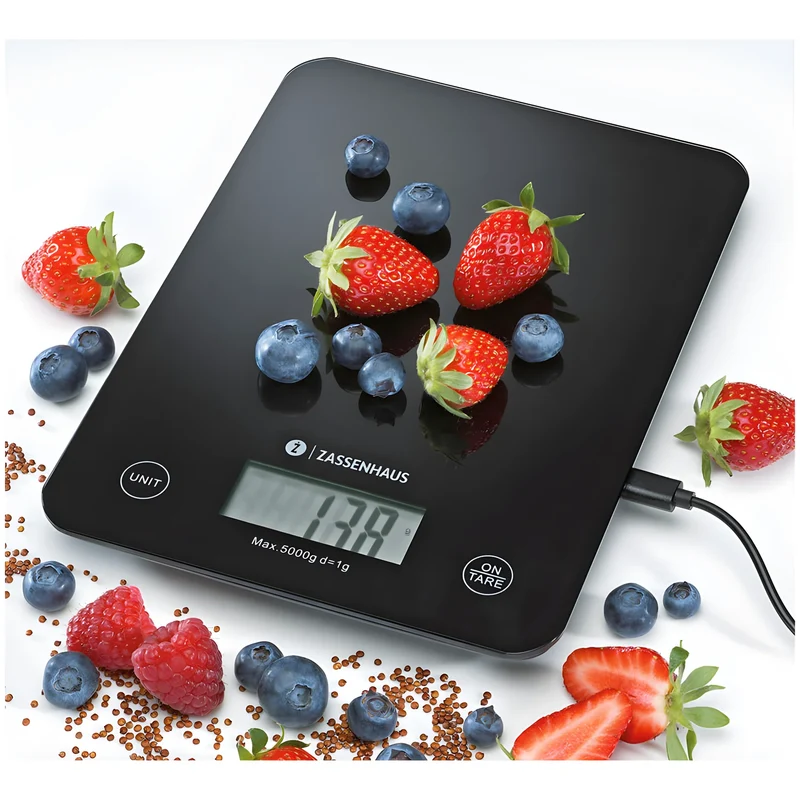 Zassenhaus Bilancia green da cucina digitale e ricaricabile USB 1g/5kg