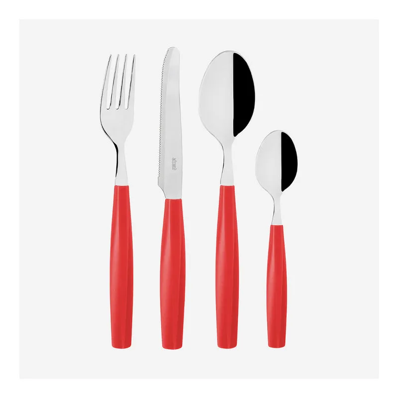 Servizio Posate 24pz Exagona Rosso