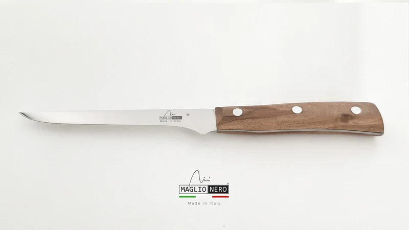 Maglio Nero coltello disosso cm 13 Iside manico in ulivo UV1013