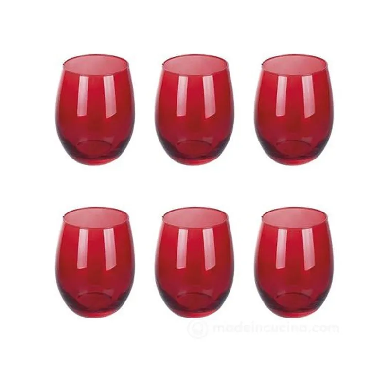 BICCHIERI LUCE SIBILLA 6 PEZZI 610ML ROSSO