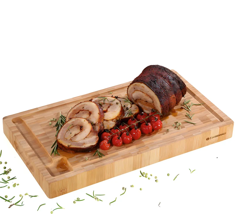 Zassenhaus Tagliere massello di bambù rettangolare con scanalatura cm 45x25x4