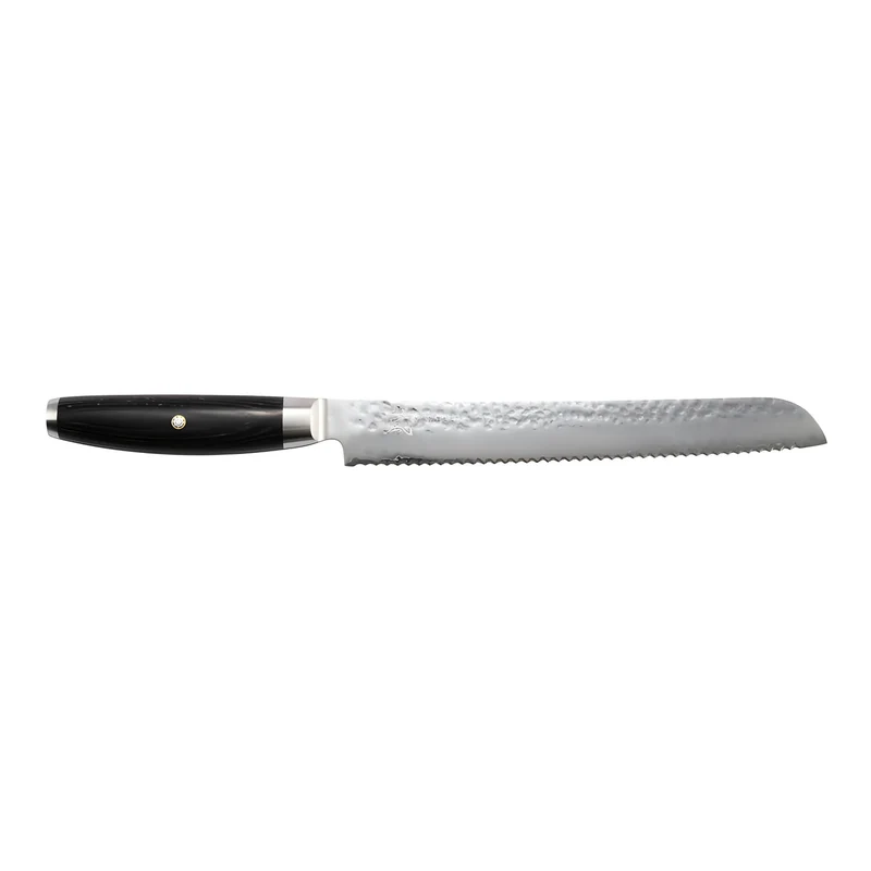 Yaxell KETU Coltello da Pane Lama 23 cm – Acciaio SG2 63 HRC, Finitura Martellata