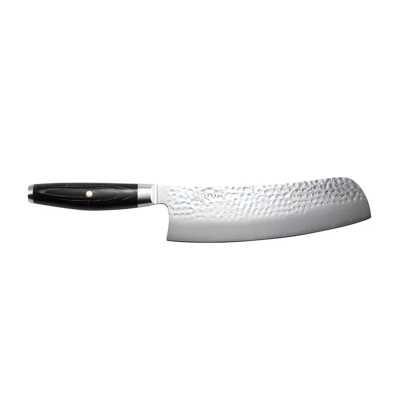 Yaxell KETU Mannaia Cinese per Verdure Lama 21,5 cm – Acciaio SG2 63 HRC, Finitura Martellata
