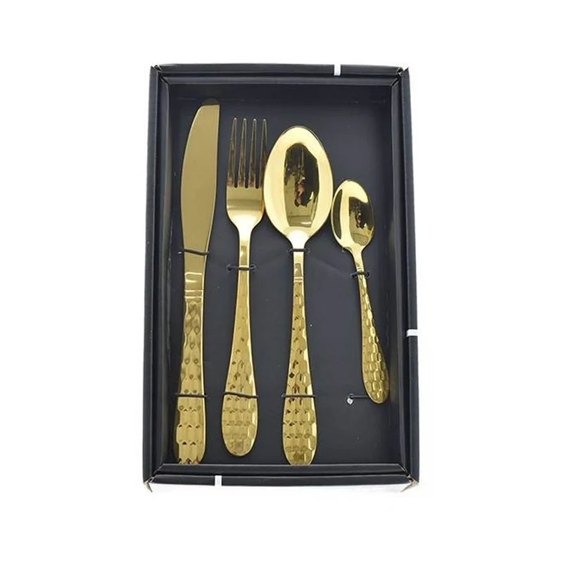 Box Posate Acciaio 24 Pz Color Oro