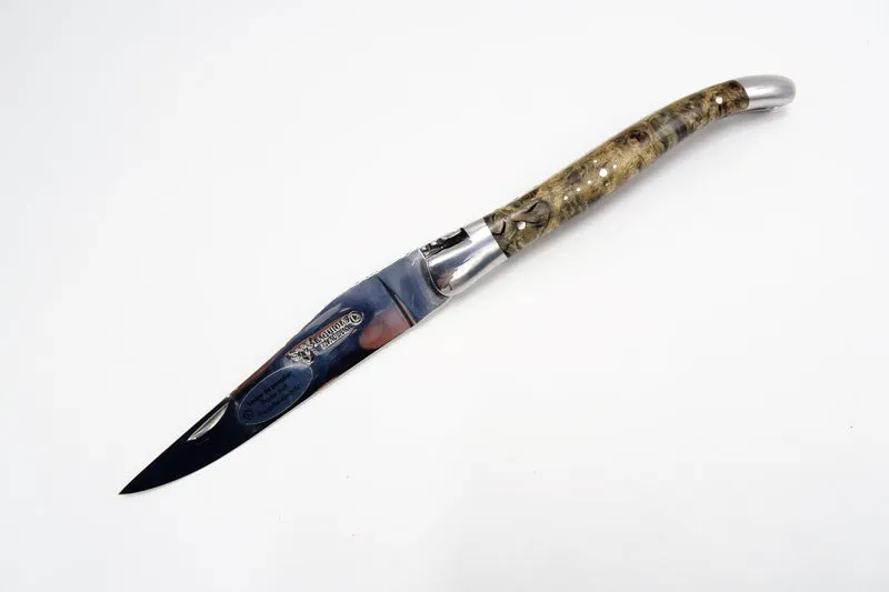 Laguiole en Aubrac coltello impugnatura Radica Pioppo annerita