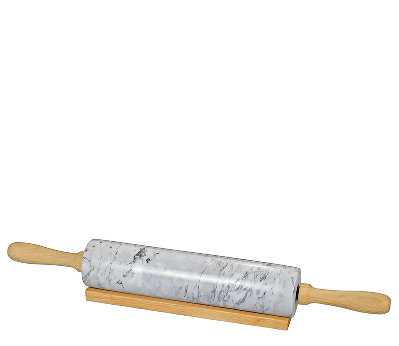 Mattarello in marmo con manico in legno girevole kg 2,18 Ø 5,9cm