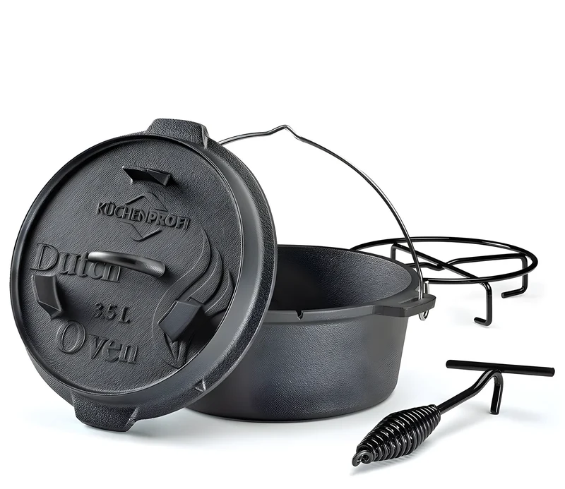 Kuchenprofi Forno Olandese in ghisa per barbecue L 3,5 cm Ø24