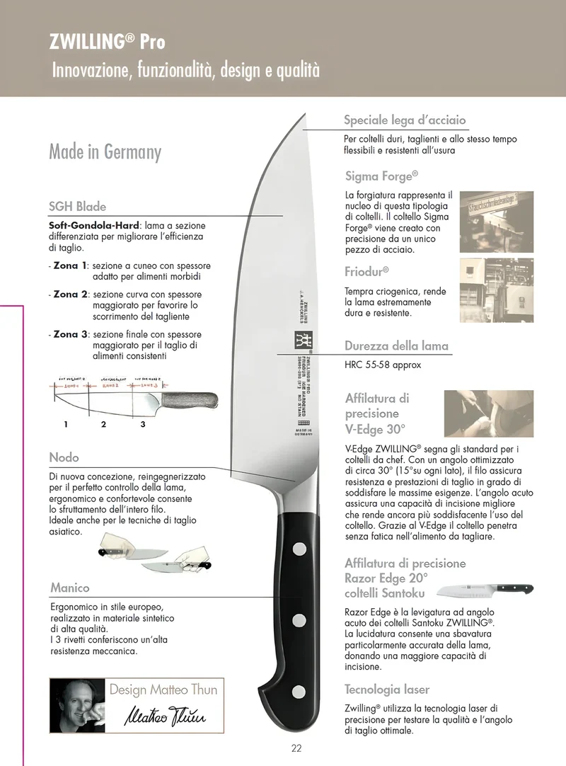 Coltello da cucina spelucchino Cm.10 Zwilling Pro 38400-101-0
