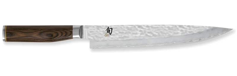 KAI Shun Premier Tim Mälzer Coltello da Prosciutto Martellato 24 cm – Damascato 32 Strati TDM-1704