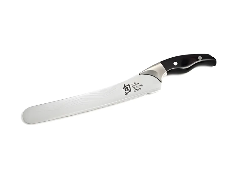 KAI Shun Coltello da Pane Seghettato 22,5 cm – Damascato 32 Strati DM-0505