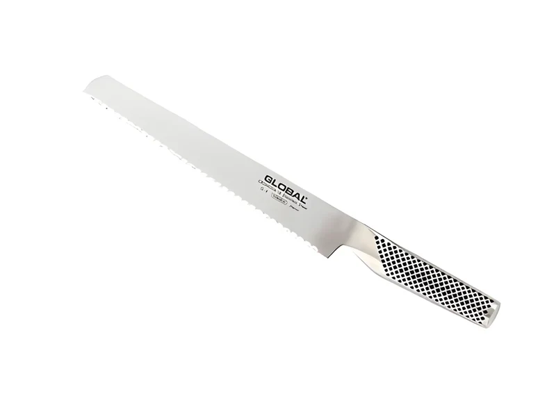Global G-9 Coltello da Pane 22 cm – Lama Seghettata, CROMOVA 18, Made in Japan