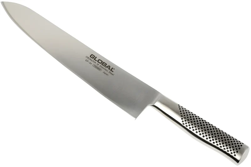 Global GF-34 Coltello da Cuoco 27 cm – Acciaio CROMOVA 18, Made in Japan