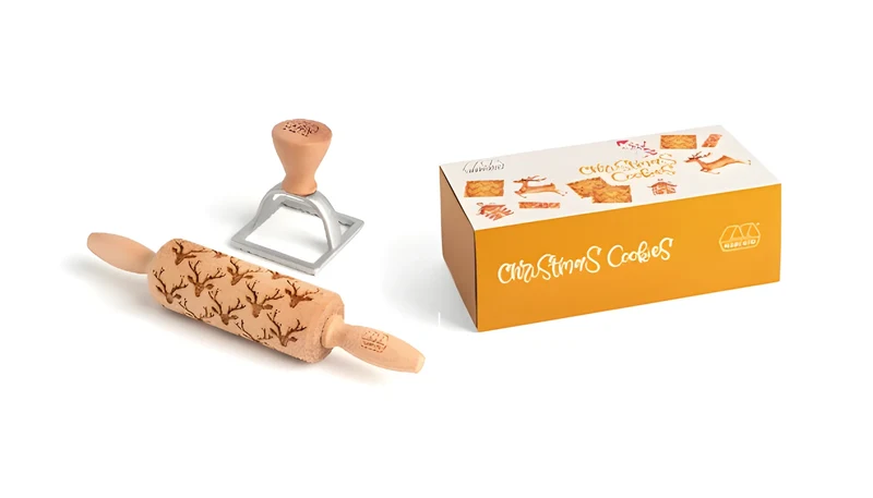 Marcato set biscotti per Natale quadrati +ricettario XPR-008-ORO