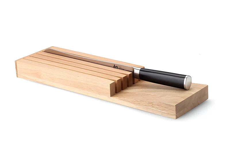Continenta porta coltelli da cassetto in legno albero della gomma per 5 coltelli 30518