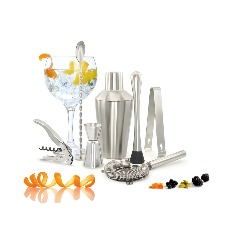 Pulltex cocktail in acciaio inox "Deluxe" 7 pezzi cm 37,5x20x9
