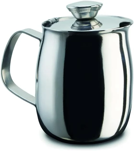 PEZZETTI, Lattiera in Acciaio Inox, Bricco Latte in Acciaio, Con Coperchio, 2 TZ