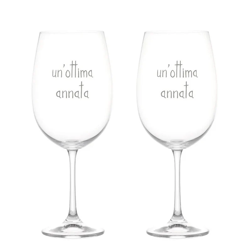 SET 2 calici di vino " Un'ottima annata " - 64 CL