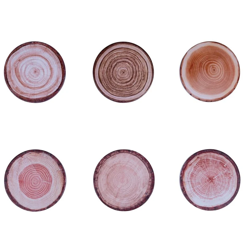 Set 6 Sottobicchieri Ø10x1 cm in Ceramica VdE Tivoli 1996 Wood