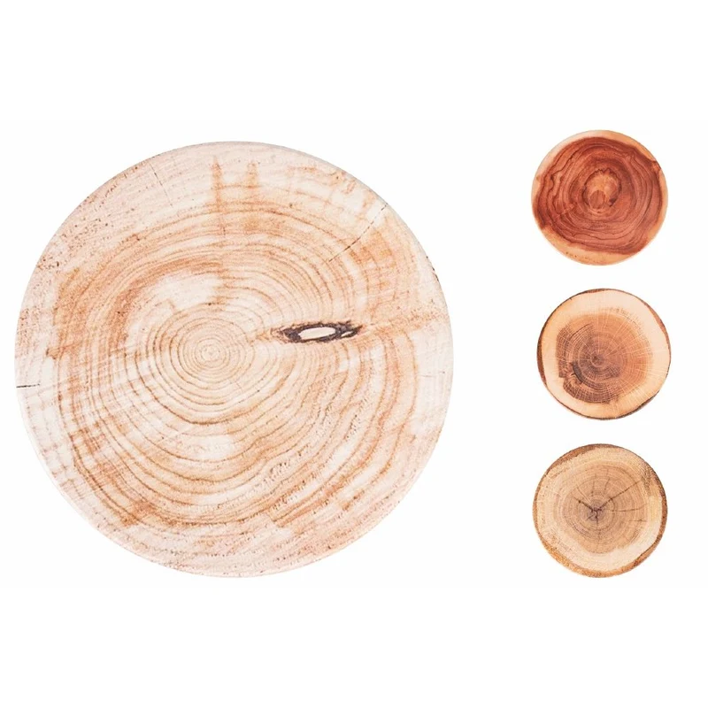 Set 4 Sottobicchieri Ø10x0,5 cm in Ceramica VdE Tivoli 1996 Wood