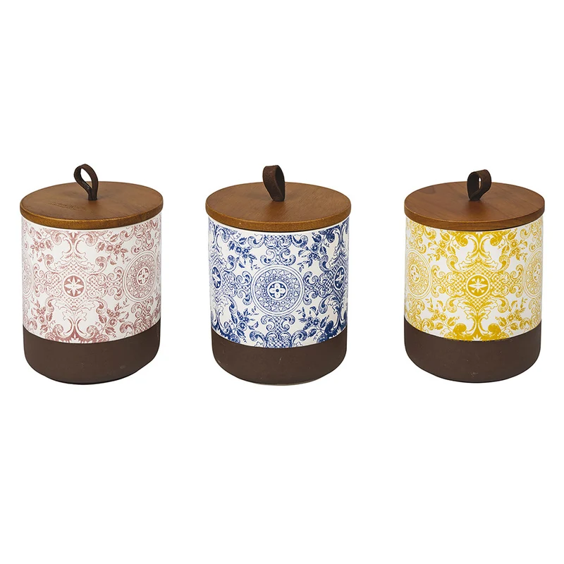 Set 3 Barattoli Ø11x13,5 cm 750 ml in Gres VdE Tivoli 1996 Classic Nouveau
