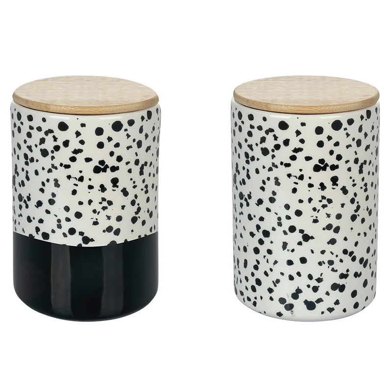 Set 2 Barattoli Ø10,5x16 cm 870 ml in Ceramica VdE Tivoli 1996 Taverna Black