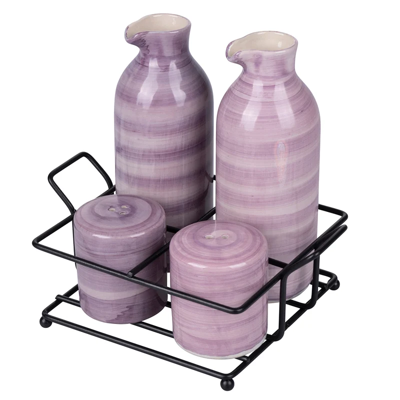 Menage Set Olio Aceto Sale e Pepe 350 ml in Gres VdE Tivoli 1996 Shades Provence