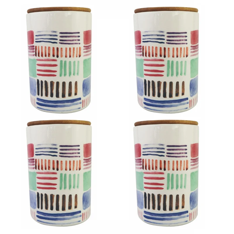 Set 4 Barattoli Ø10,5x16 cm 870 ml in Ceramica VdE Tivoli 1996 Signs