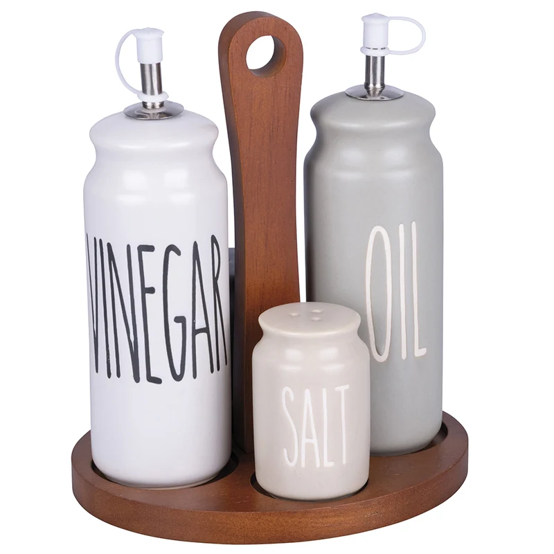 Menage Set Olio Aceto Sale e Pepe Ø5,5x21 cm in Gres VdE Tivoli 1996 Urban Kitchen