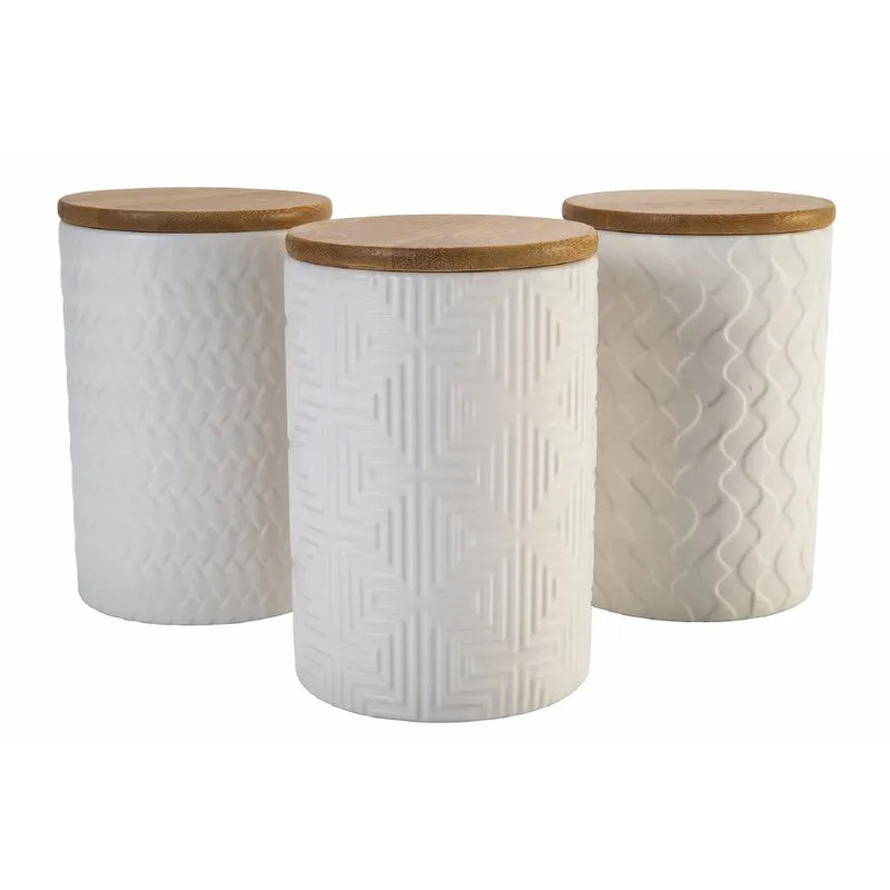 Set 3 Barattoli Ø10x15 cm 850 ml in Ceramica VdE Tivoli 1996 Geometrie